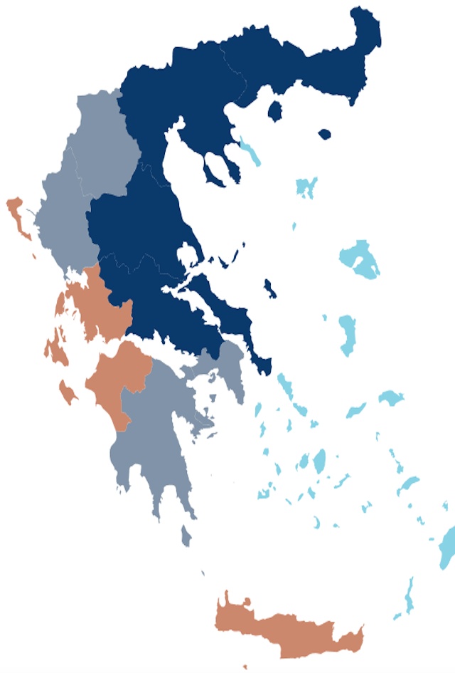 Χάρτης με ενεργά προγράμματα ΕΣΠΑ